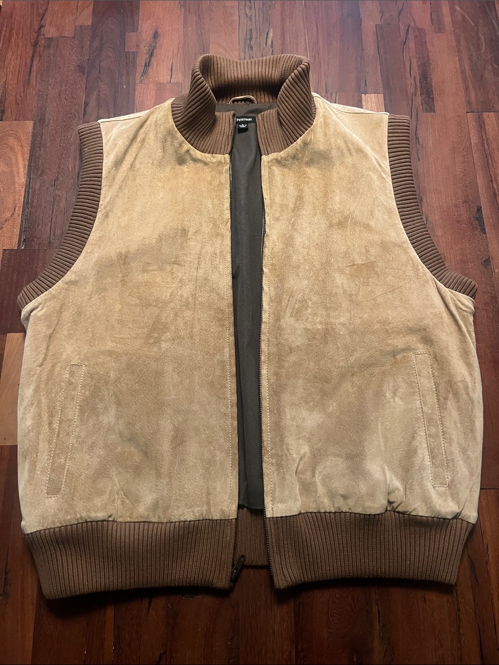 Vintage like new condition. Men size Leg J Peterman Suede Zip-Front Vest - Brown